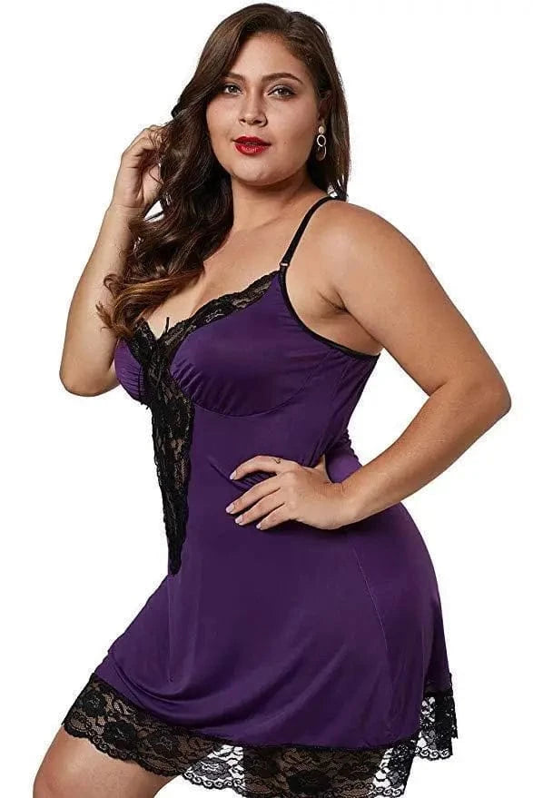 8XL Large Size Spaghetti Straps Nightgown Women Summer Lace Satin Sleepwear Plus Size Nightdress Ladies Pajamas Home Clothes - A-1 Thread Vault