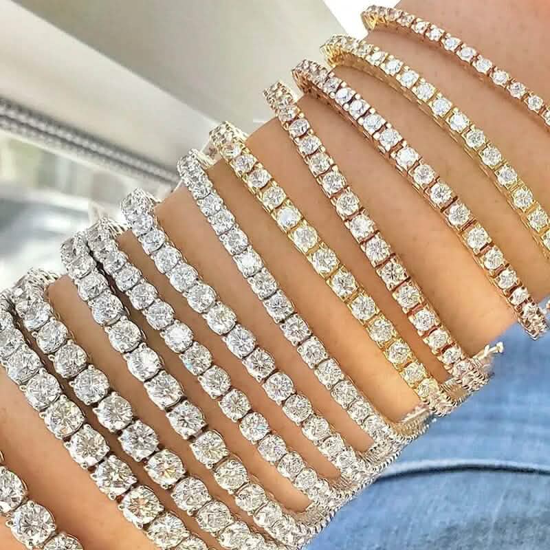 9 Ct Genuine Round-Cut Real Diamond Tennis Bracelet 7" 14K White Gold - A-1 Thread Vault