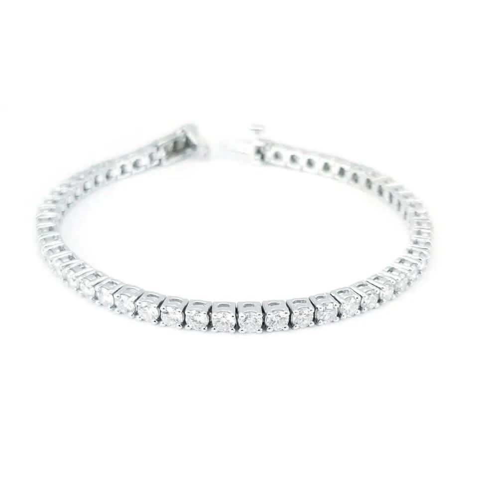 9 Ct Genuine Round-Cut Real Diamond Tennis Bracelet 7" 14K White Gold - A-1 Thread Vault