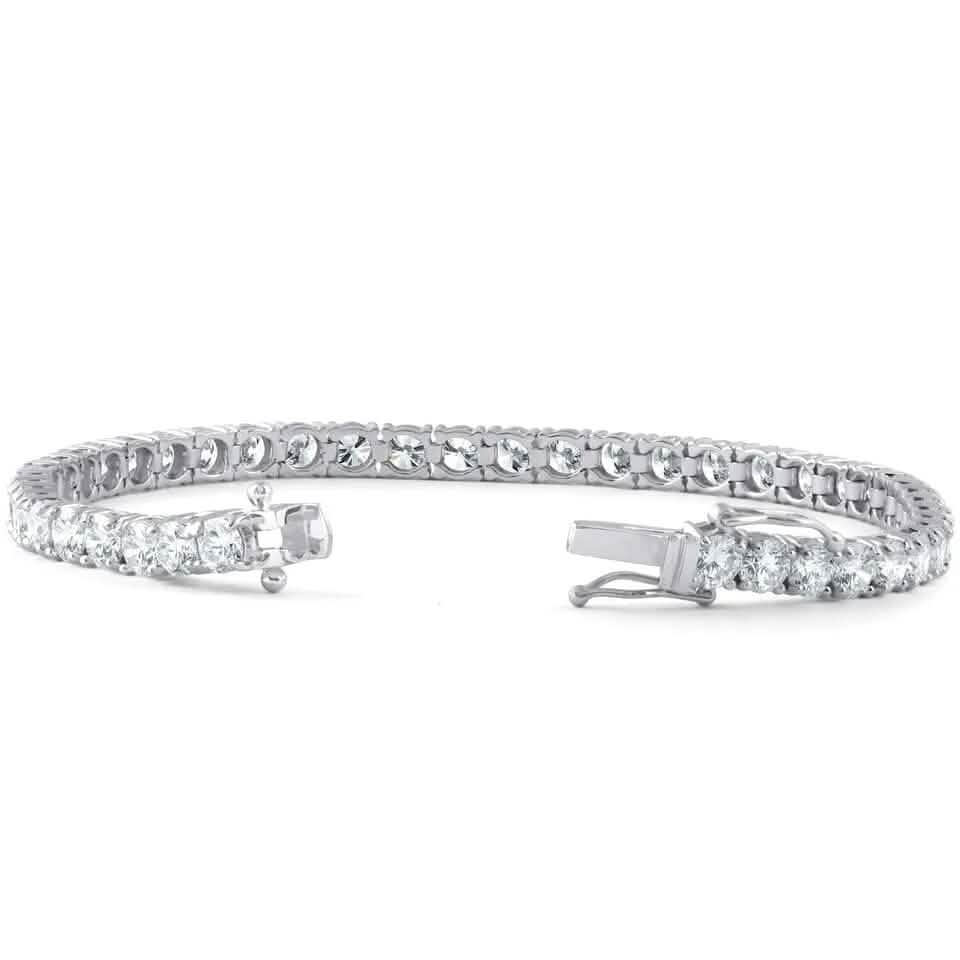 9 Ct Genuine Round-Cut Real Diamond Tennis Bracelet 7" 14K White Gold - A-1 Thread Vault