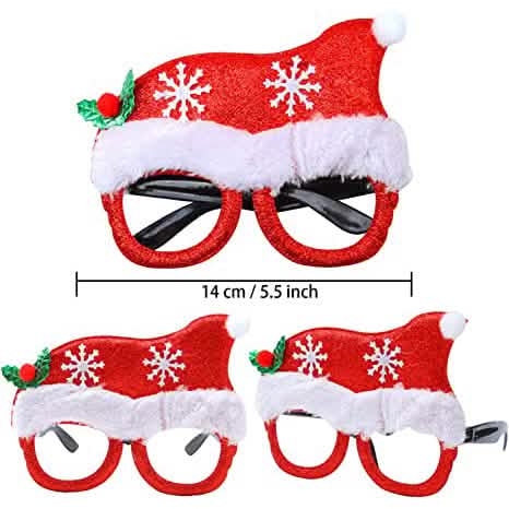 9-Pieces: Christmas Glitter Party Glasses Frame - A-1 Thread Vault