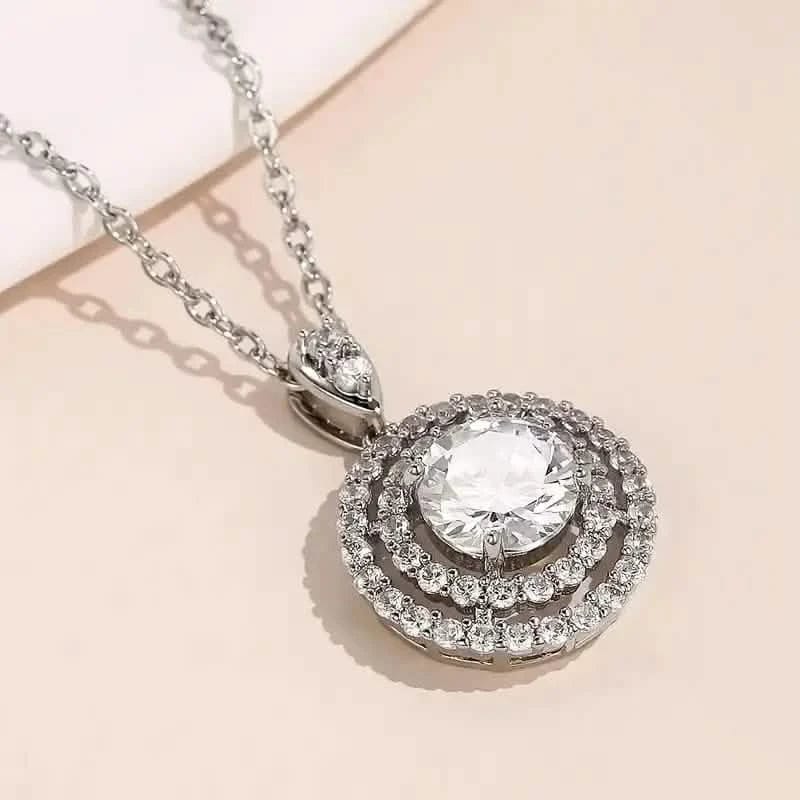 925 Silver Zirconium Oxide Collarbone Necklace - A-1 Thread Vault