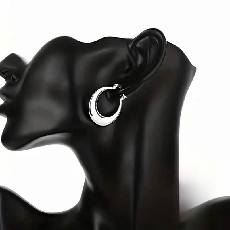925 Silvery-Plated Hoop Earrings for Women - A-1 Thread Vault