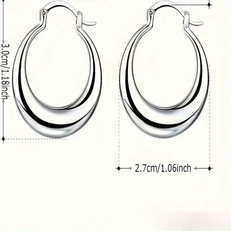 925 Silvery-Plated Hoop Earrings for Women - A-1 Thread Vault