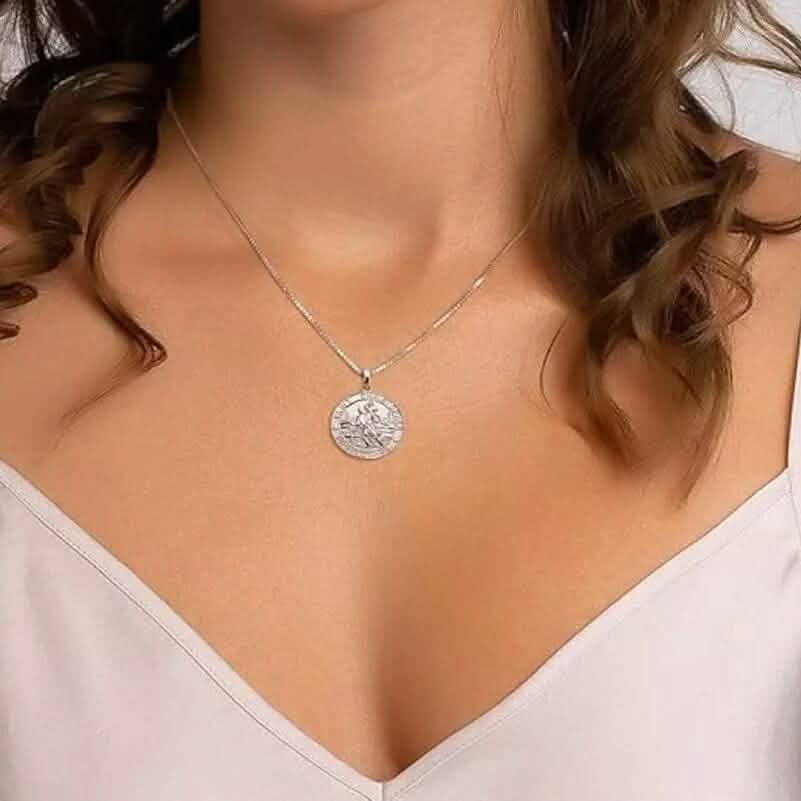 925 Sterling Silver 20MM Saint Christopher Religious Pendant Necklace - A-1 Thread Vault