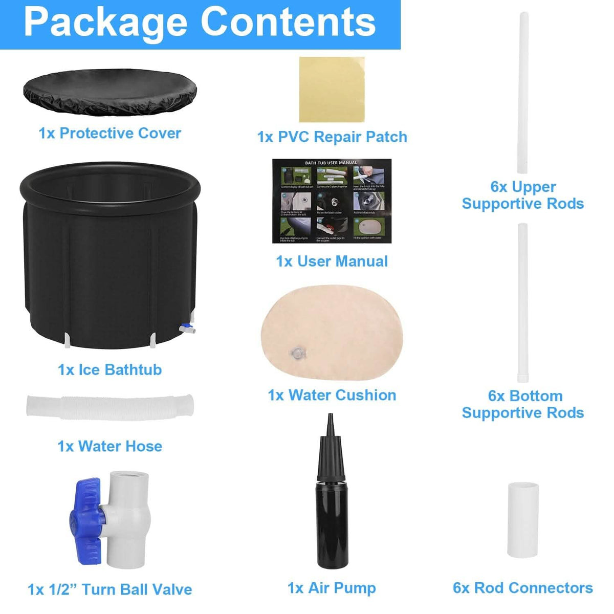 97 Gal Large Size Ice Bath Tub with Cover - A-1 Thread Vault
