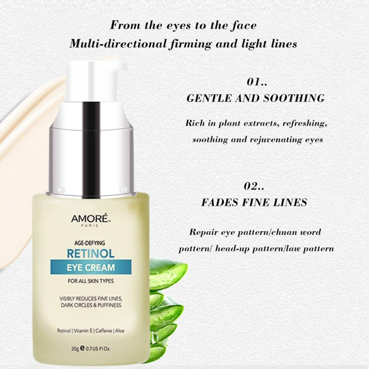 Anti-Aging Soothing Retinol Eye Cream A with Aloe, Hyaluronic Acid and Vitamin E - A-1 Thread Vault