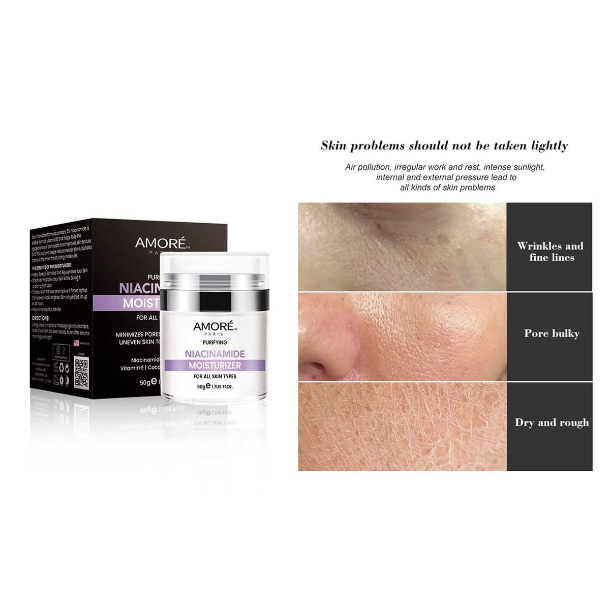 Niacinamide Facial Moisturizer Day Cream, Daily Anti-Aging, Anti-Wrinkle Face Cream, B3 Vitamin Formula, Aloe Facial, Coconut Oil, Vitamin E - A-1 Thread Vault