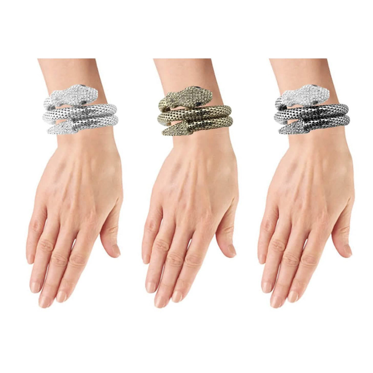 Exotic Designer Sultry Crystal Snake Bracelet - A-1 Thread Vault