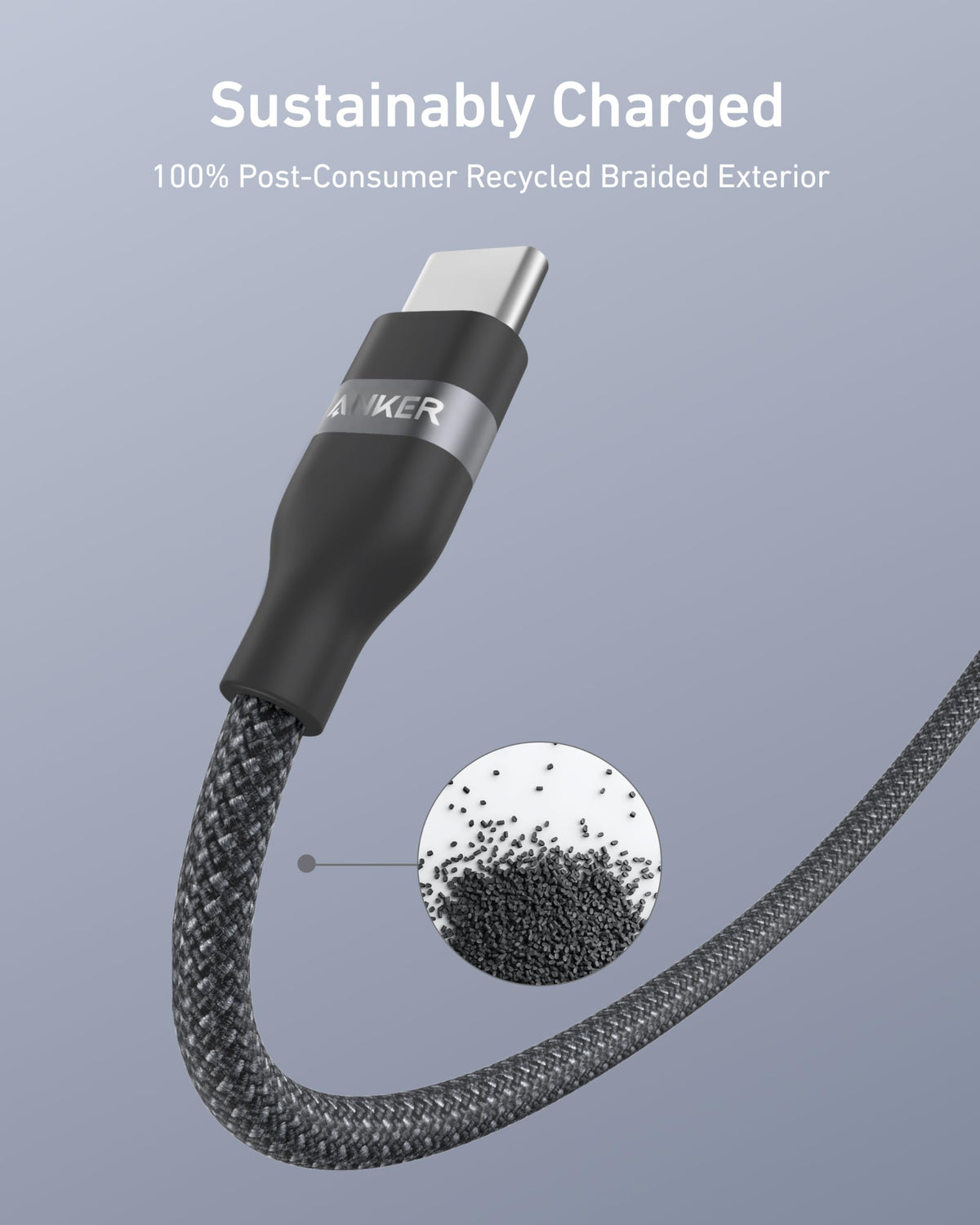Anker USB-A to USB-C Cable (3 ft / 6 ft, Upcycled-Braided) - A-1 Thread Vault