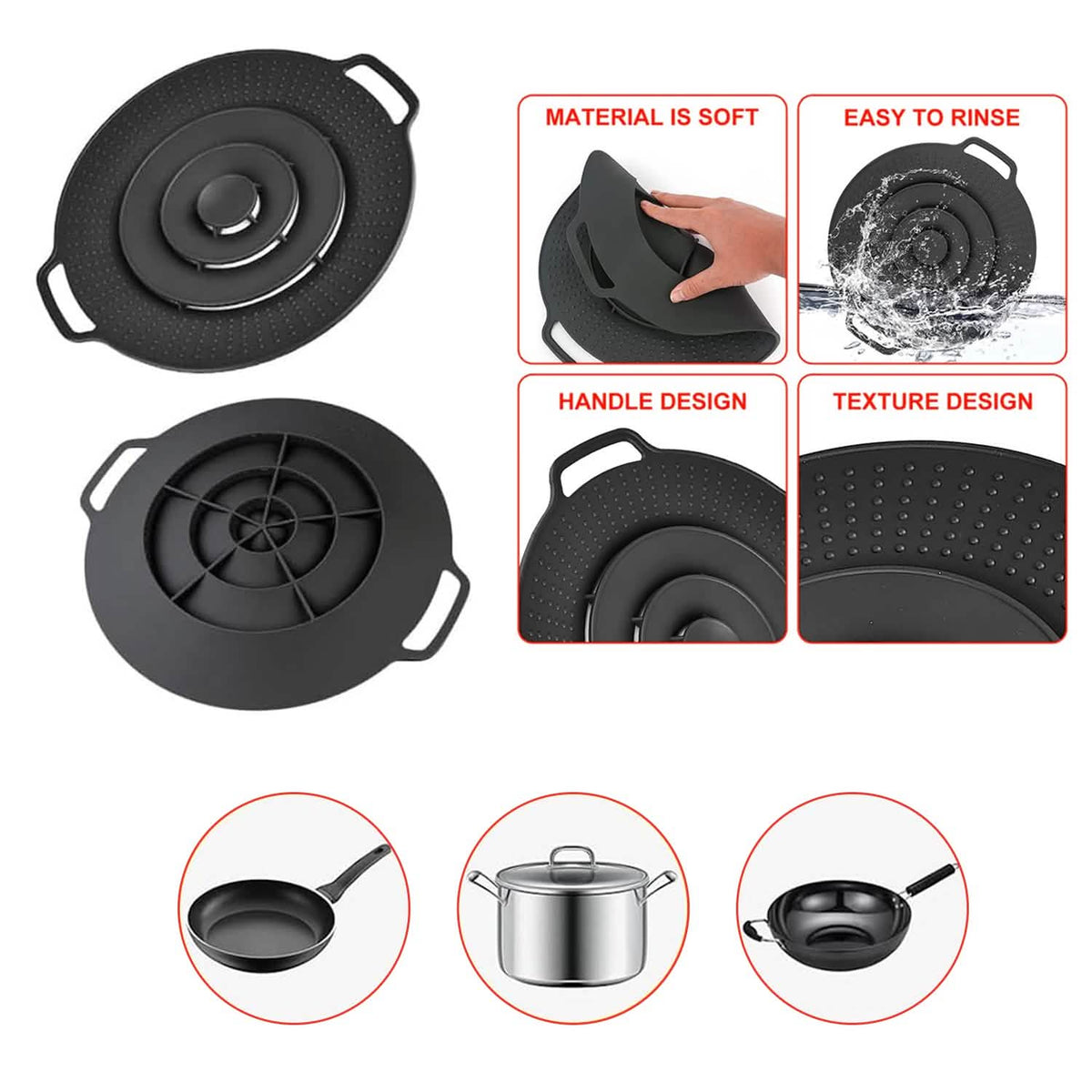Boil Over Spill Stopper Safeguard Lid Cover For Pots And Pans - A-1 Thread Vault