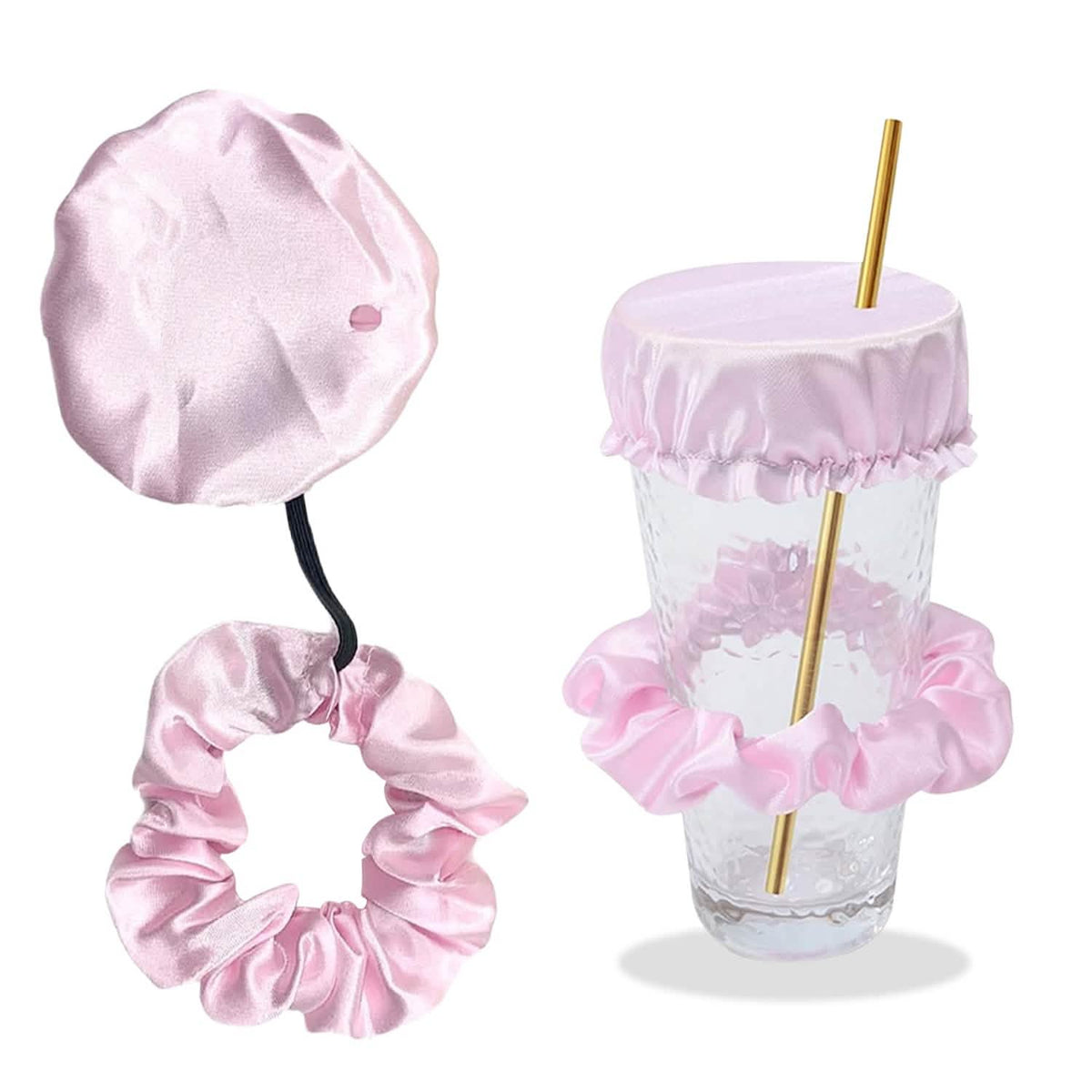 Reusable Anti-Spike Scrunchie Drink Mug Glass Cover Cap Headband with Straw Hole for Covering Drinks Party, Club, Disco - A-1 Thread Vault