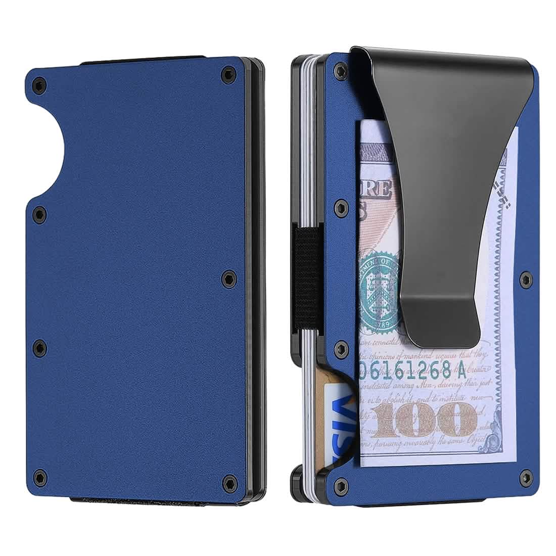 RFID Blocking Minimalist Scratch Resistant Slim Credit Card Holder Wallet with Easily Removable Money Clip - A-1 Thread Vault