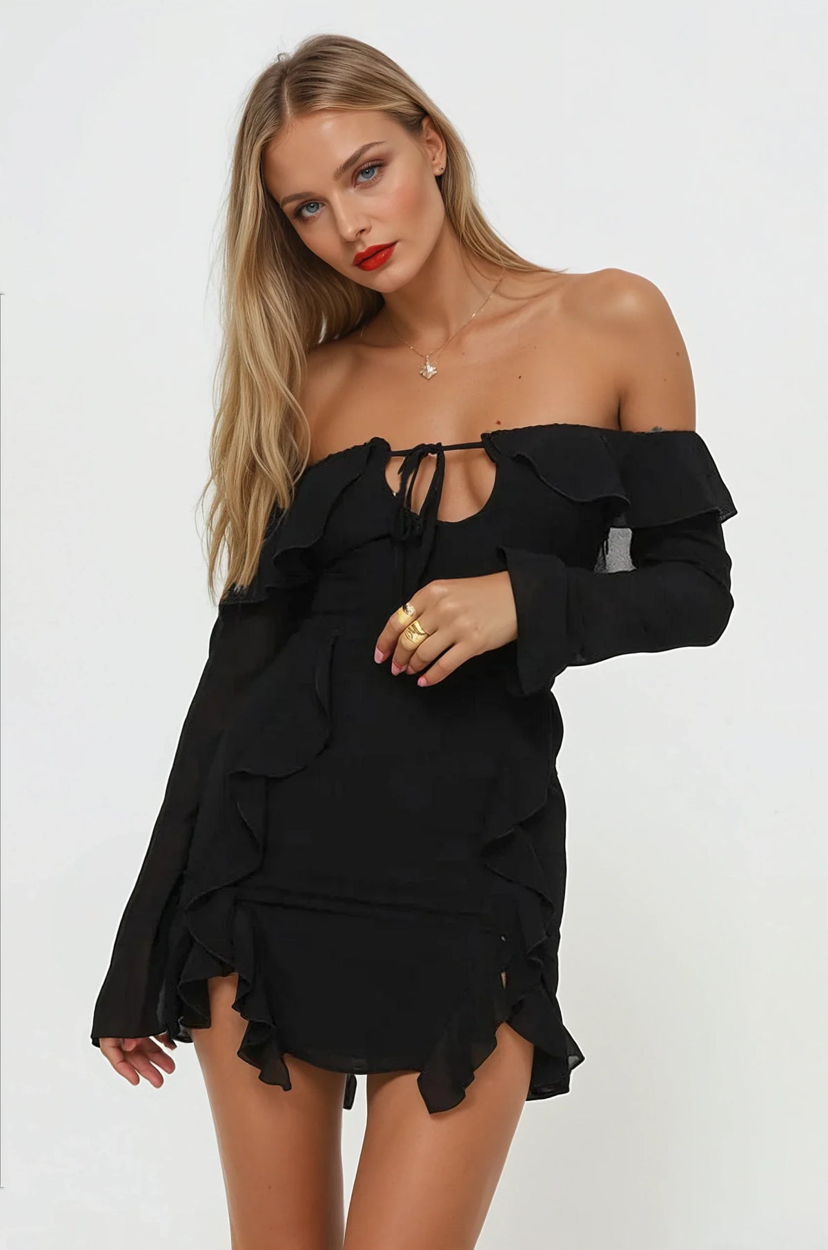 Bell Sleeve Mini Dress - A-1 Thread Vault