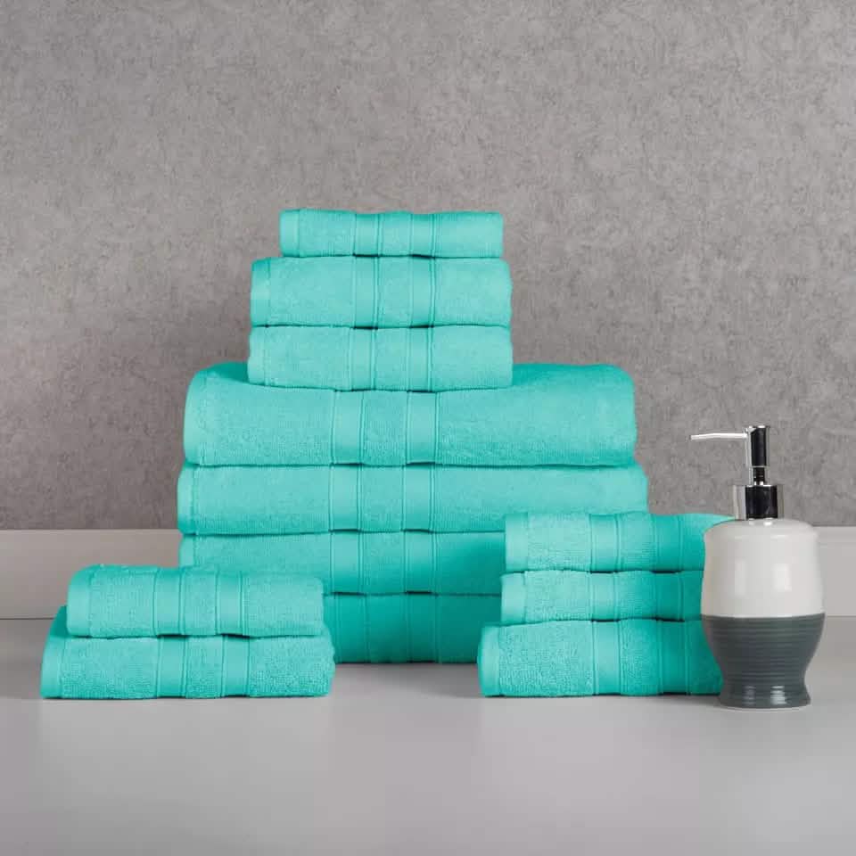 12-Piece: Bibb Home Egyptian Cotton Towel Set - A-1 Thread Vault