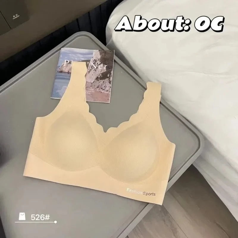 A /B / C Fixed Cup Seamless Oversized Bra Thin Push Up Women Underwear - A-1 Thread Vault