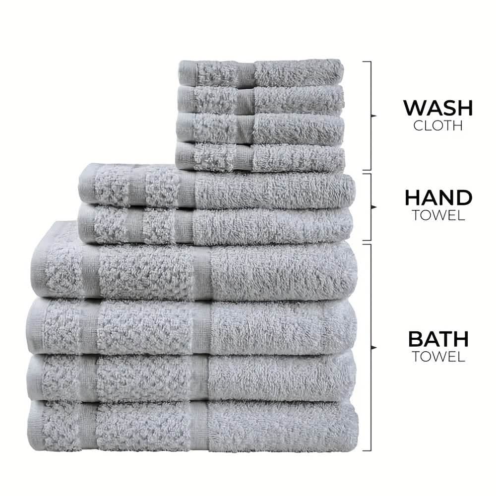 Gray Cotton Bath Towel Set (10–32 pcs) - A-1 Thread Vault