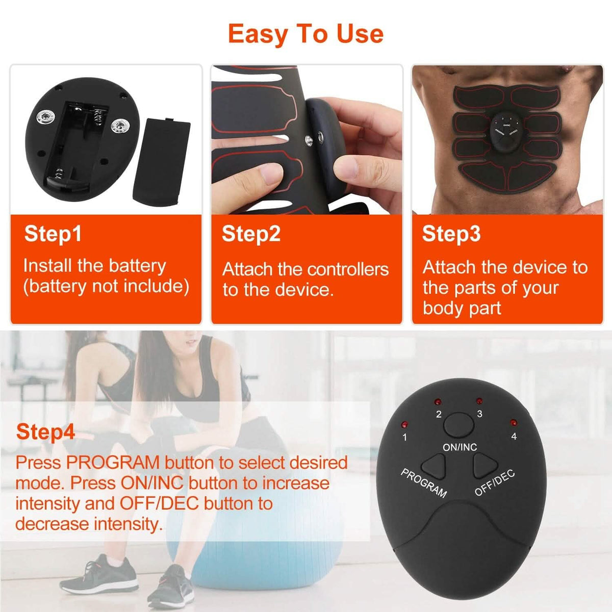 Abs Stimulator Muscle Toner EMS with 6 Modes - A-1 Thread Vault
