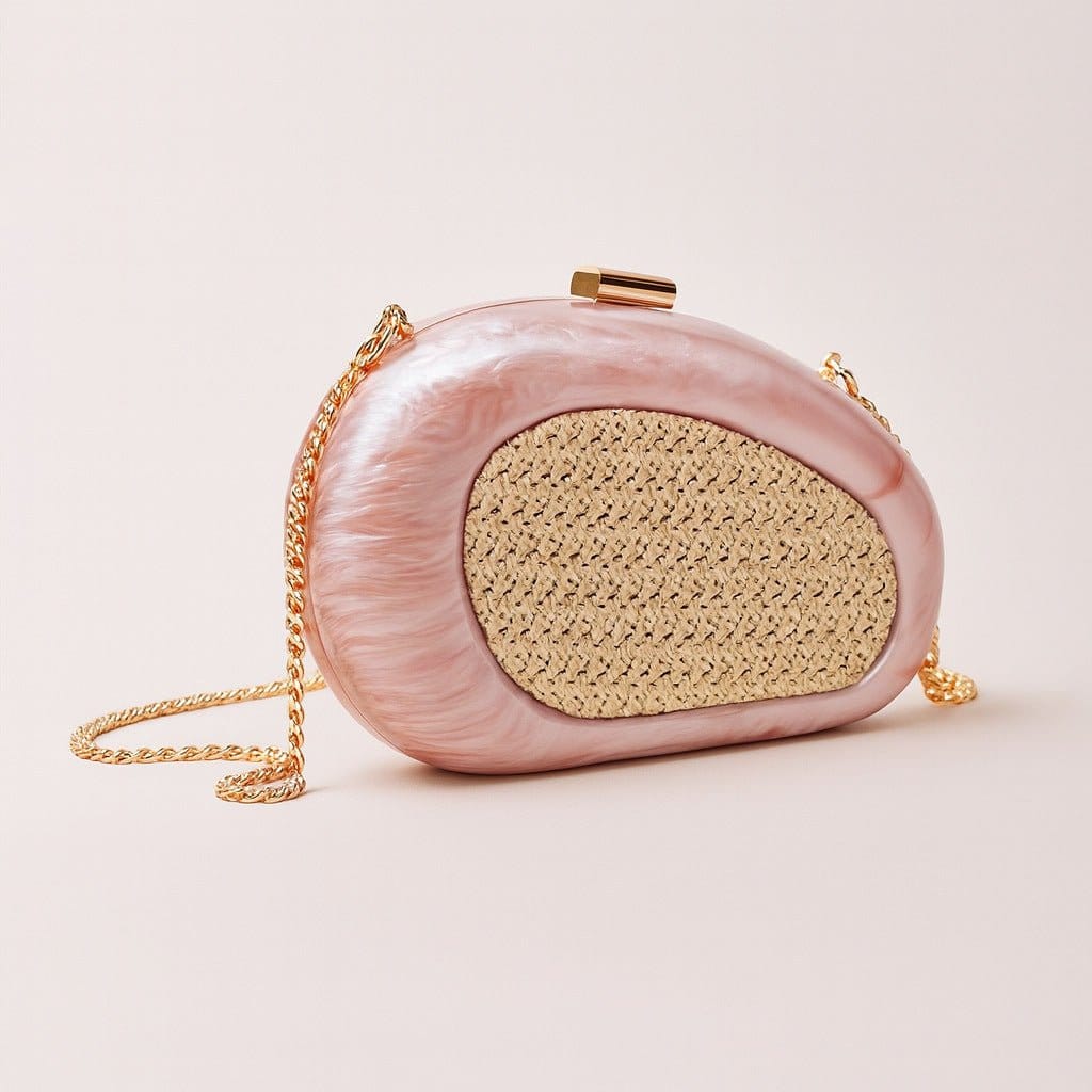 Acrylic Shell Clutch with Woven Inset(MAC372) - A-1 Thread Vault