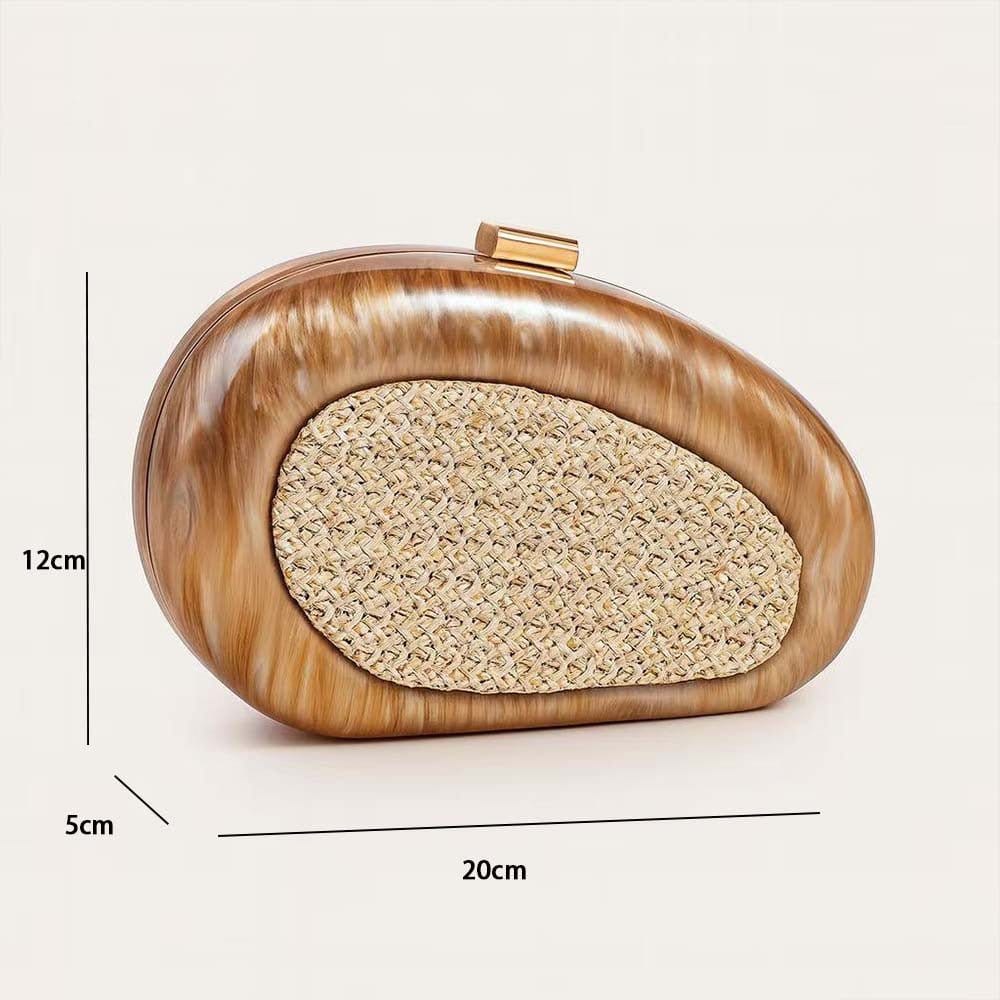 Acrylic Shell Clutch with Woven Inset(MAC372) - A-1 Thread Vault