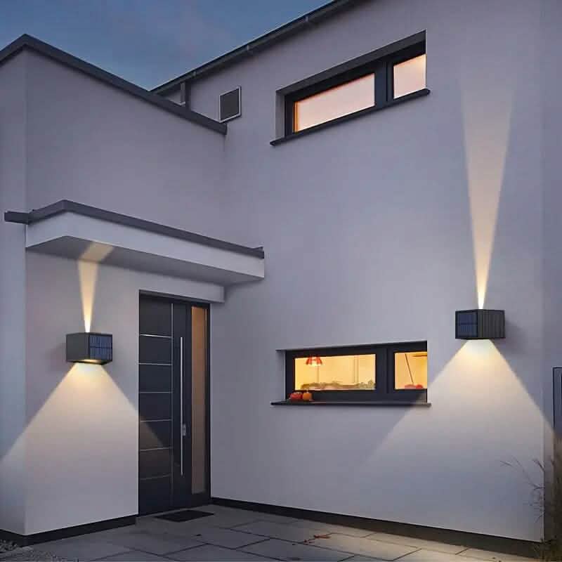 Adjustable Beam Solar Wall Sconce Outdoor Light with 140 Lumens - A-1 Thread Vault