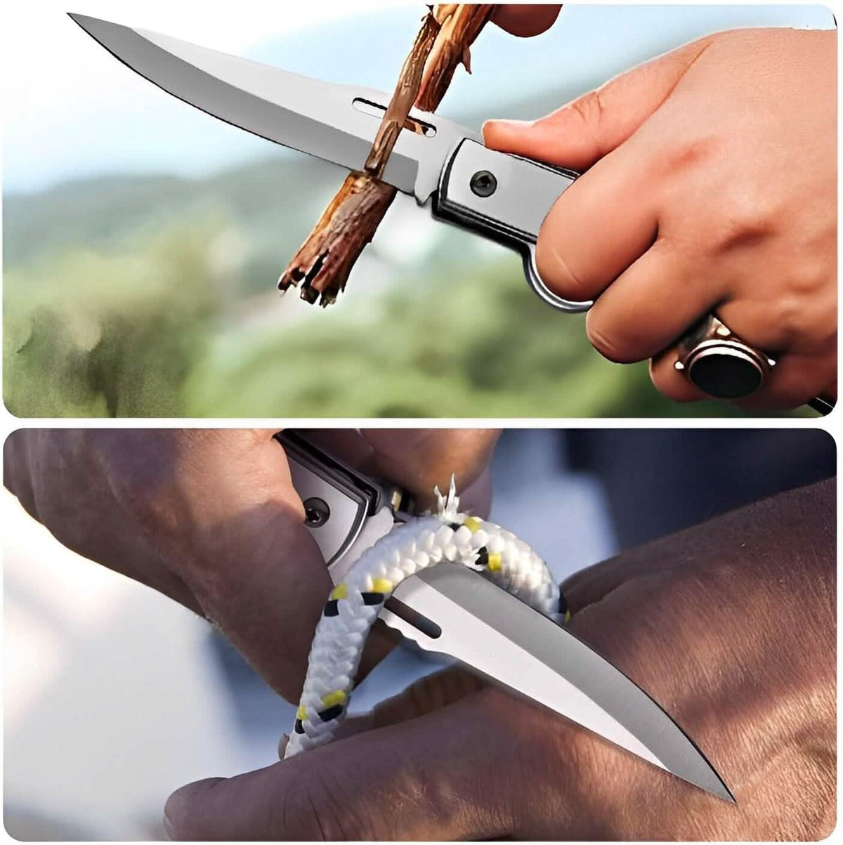 AK47 Pocket Folding Knife, Tactical Knife for Camping Hunting Survival Indoor and Outdoor Activities - A-1 Thread Vault