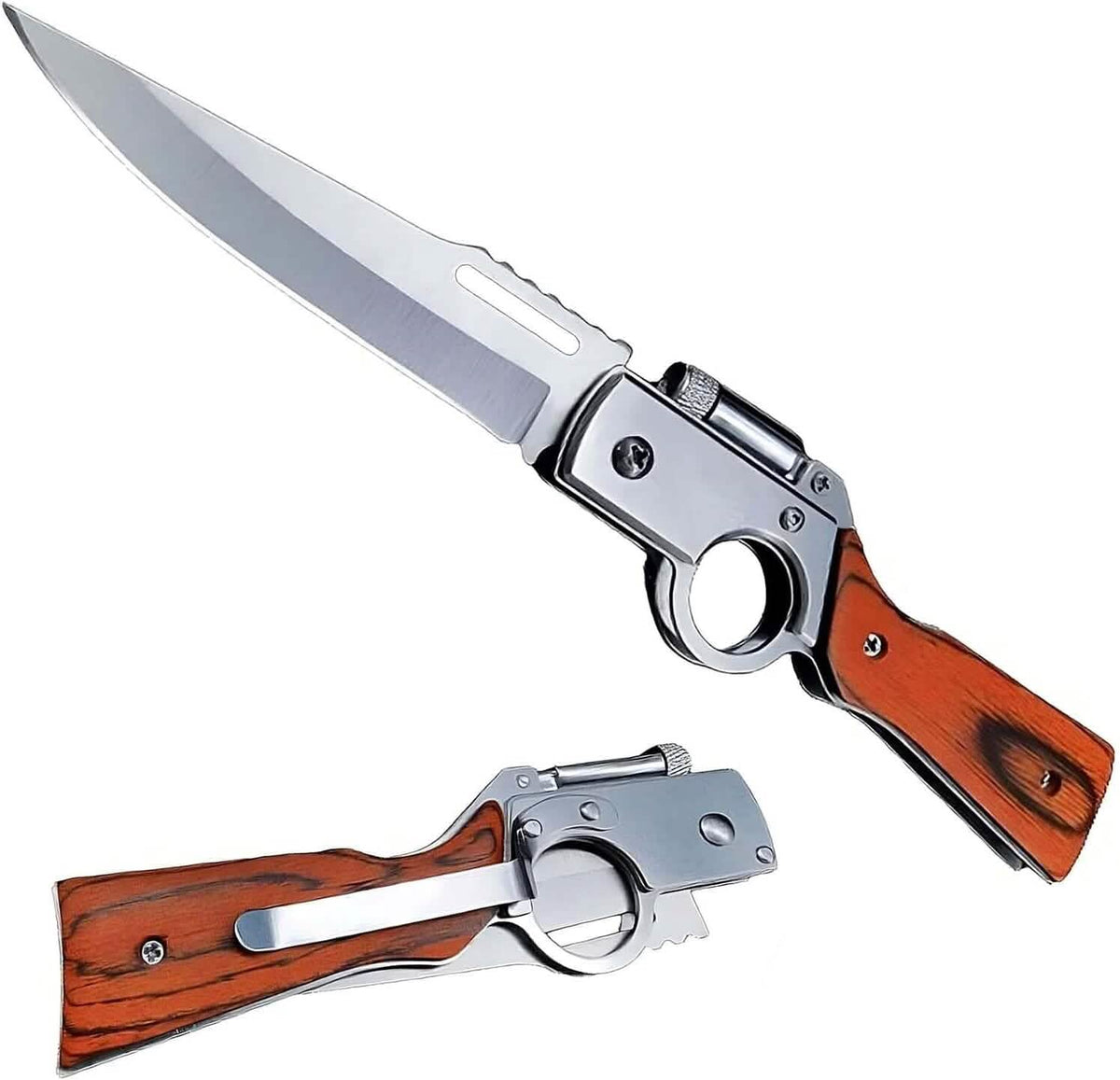 AK47 Pocket Folding Knife, Tactical Knife for Camping Hunting Survival Indoor and Outdoor Activities - A-1 Thread Vault