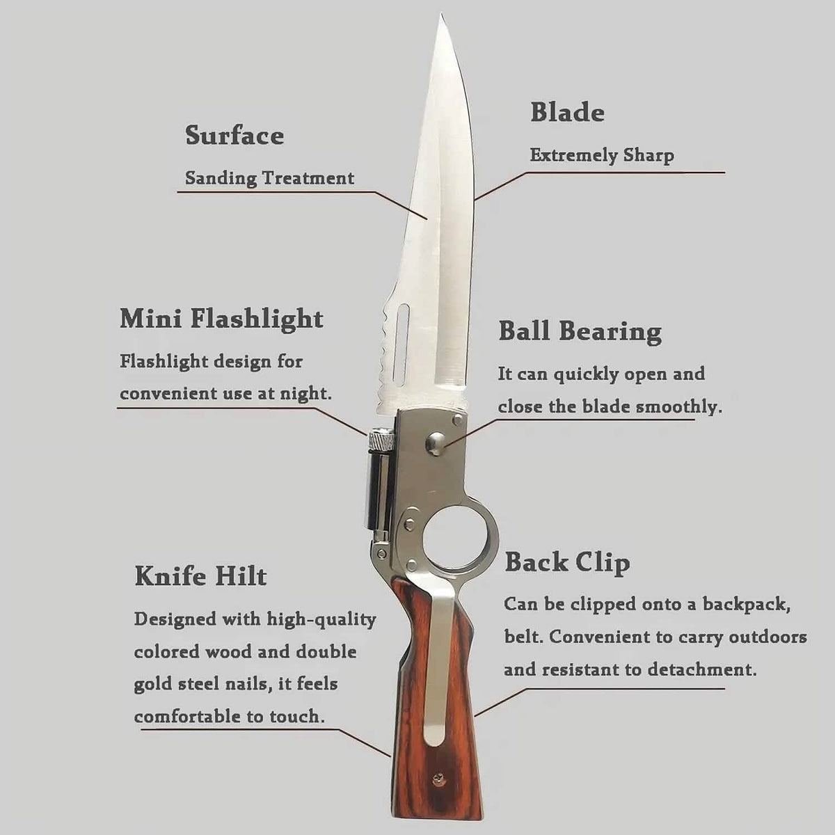 AK47 Pocket Folding Knife, Tactical Knife for Camping Hunting Survival Indoor and Outdoor Activities - A-1 Thread Vault