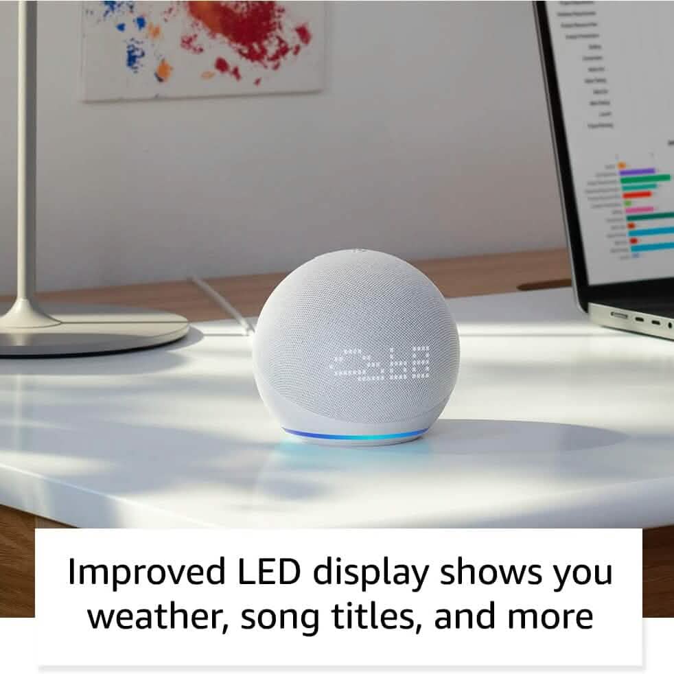 Amazon Echo Dot (5th Gen) with Clock (Refurbished) - A-1 Thread Vault