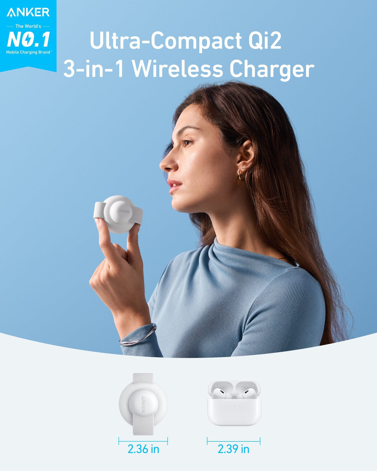 Anker MagGo Wireless Charging Station (3-in-1, Foldable Pad) - A-1 Thread Vault
