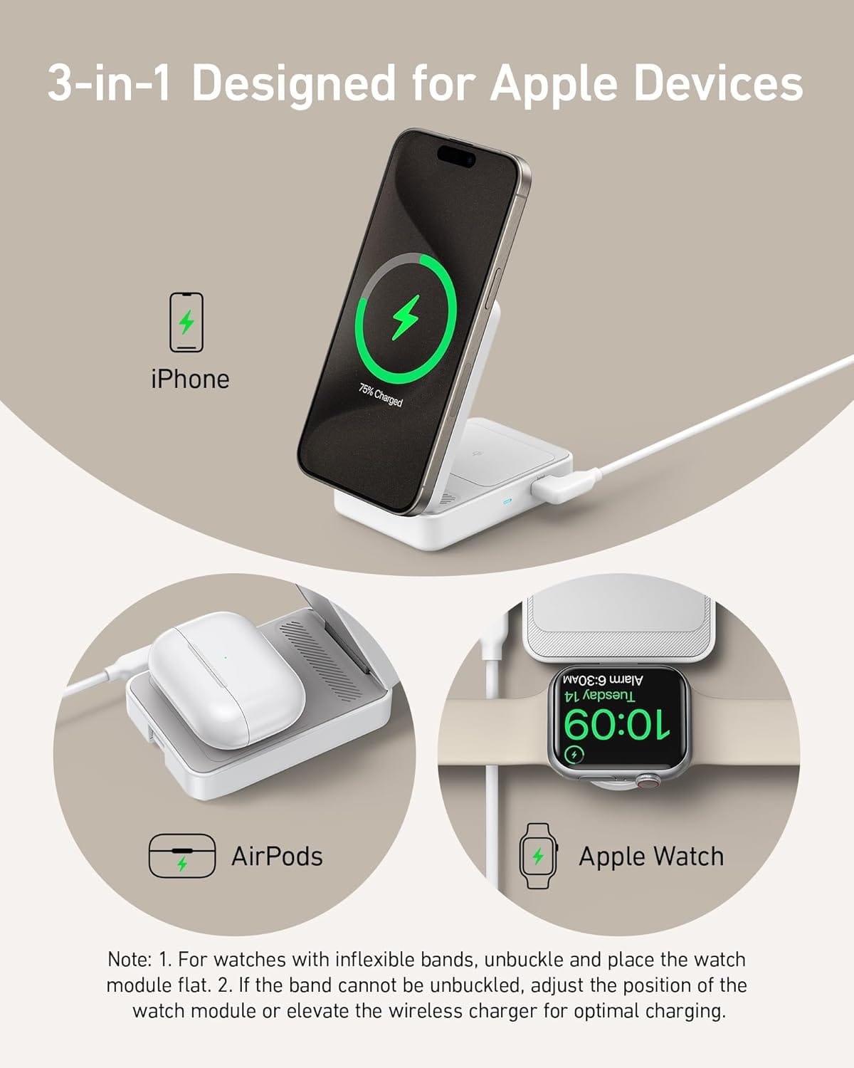 Anker MagGo Wireless Charging Station (Foldable 3-in-1) - A-1 Thread Vault
