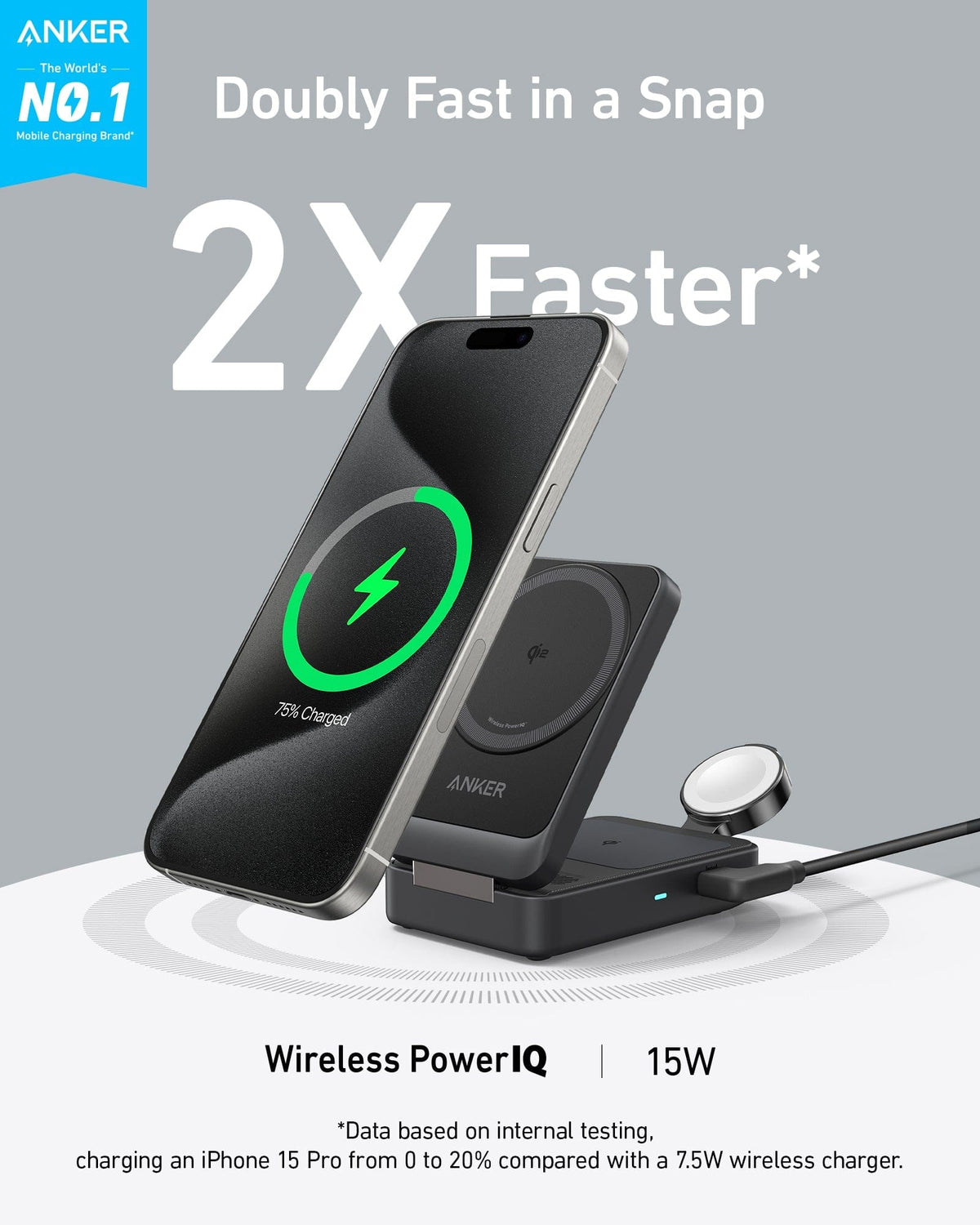 Anker MagGo Wireless Charging Station (Foldable 3-in-1) - A-1 Thread Vault
