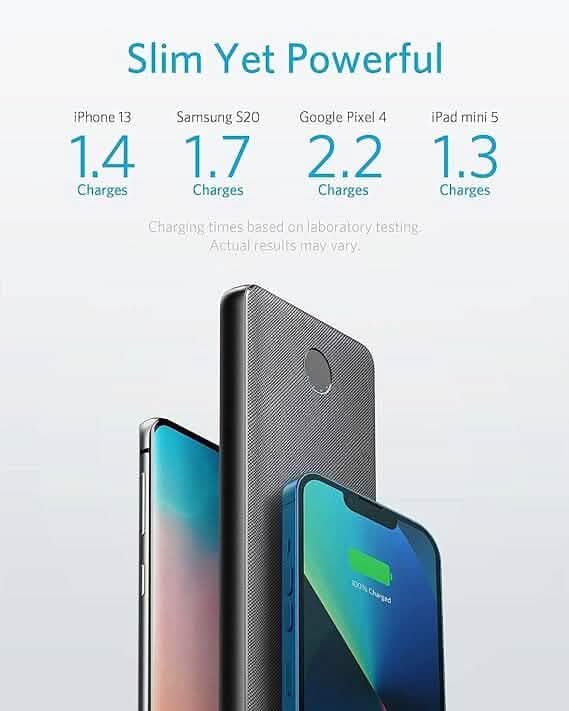 Anker USB-C Portable Charger, 18W PowerCore Slim 10000 PD, 10000mAh Power Delivery Power Bank (Refurbished) - A-1 Thread Vault