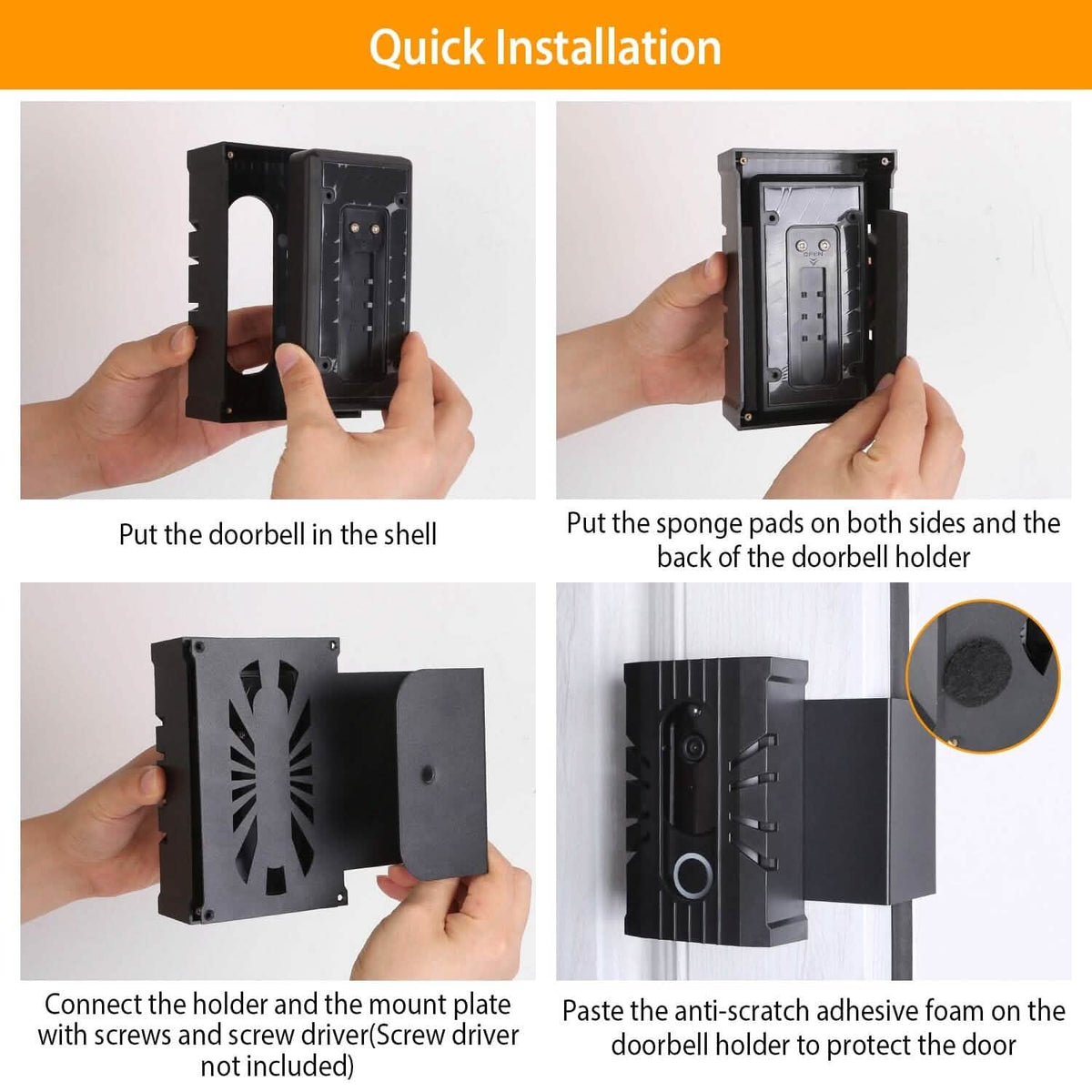 Anti Theft Video Doorbell Door Mount Fit for Most Doorbell Camera Accessories - A-1 Thread Vault