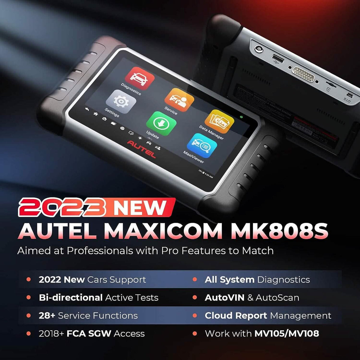 Autel MaxiCOM MK808S Bidirectional Scan Tool (Refurbished) - A-1 Thread Vault