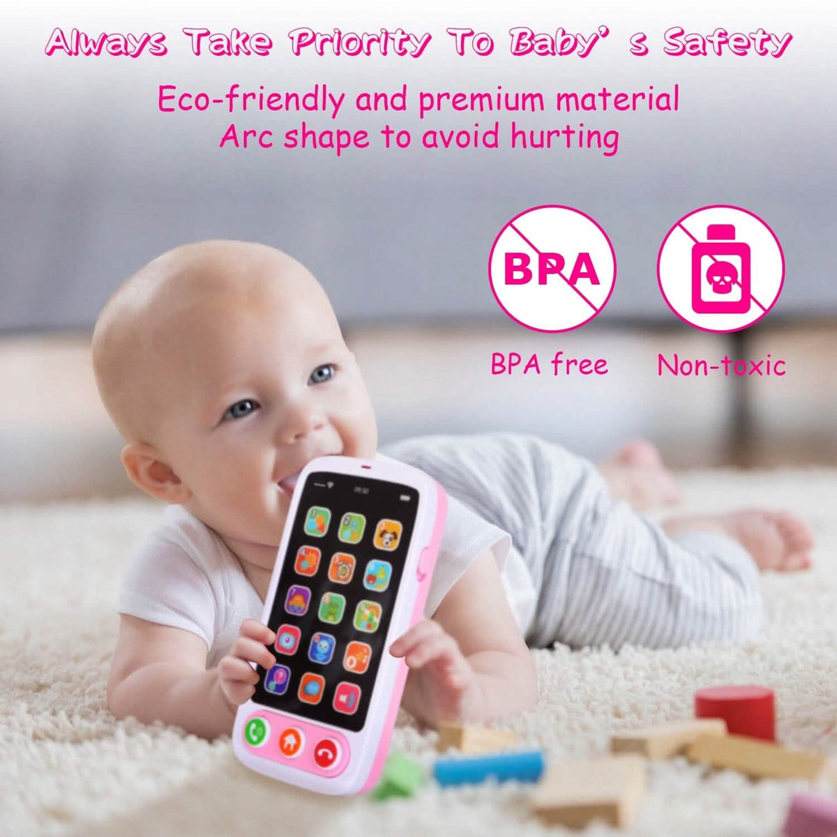 Baby Infant Interactive Educational Phone with Music Light - A-1 Thread Vault