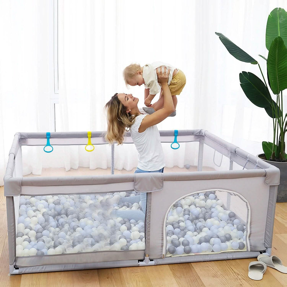 Baby Playpen with Anti-Suction Base Zipper Door - A-1 Thread Vault