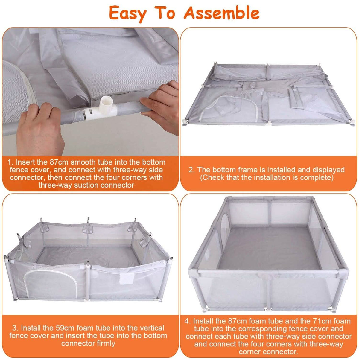 Baby Playpen with Anti-Suction Base Zipper Door - A-1 Thread Vault