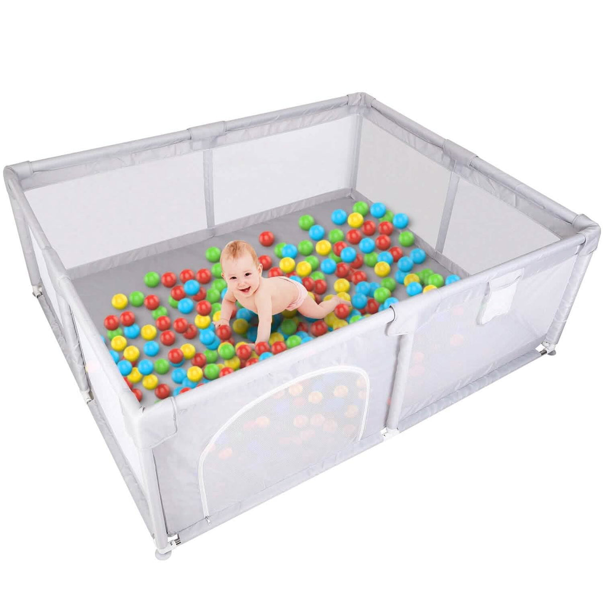 Baby Playpen with Anti-Suction Base Zipper Door - A-1 Thread Vault