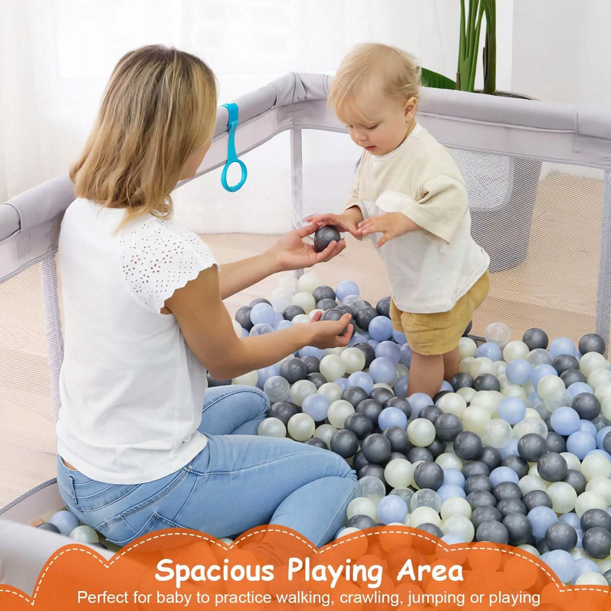 Baby Playpen with Anti-Suction Base Zipper Door - A-1 Thread Vault