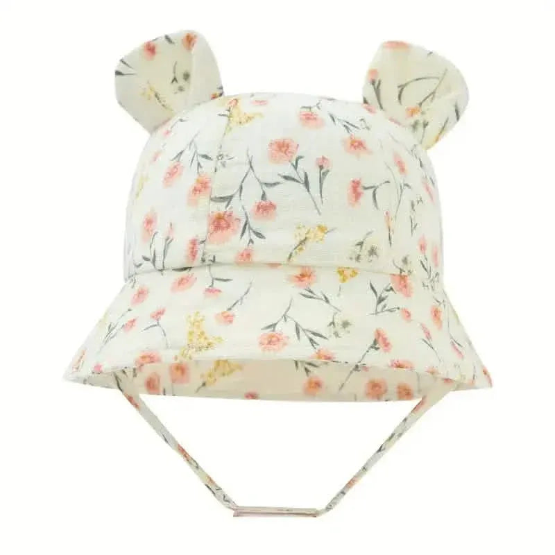 Baby Summer Beach Adjustable Bucket Cute Cotton Hat with Ears - A-1 Thread Vault