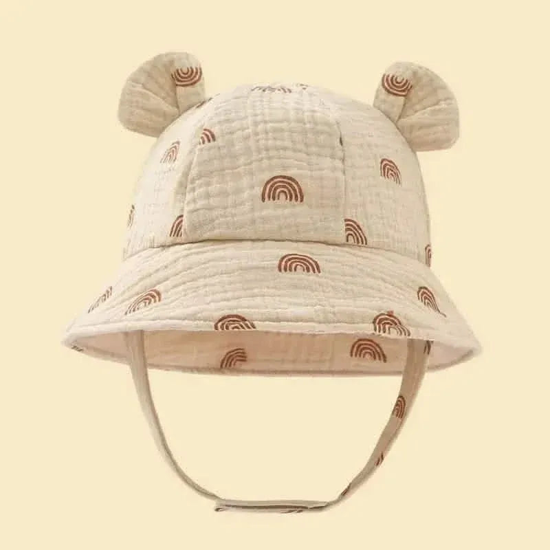 Baby Summer Beach Adjustable Bucket Cute Cotton Hat with Ears - A-1 Thread Vault