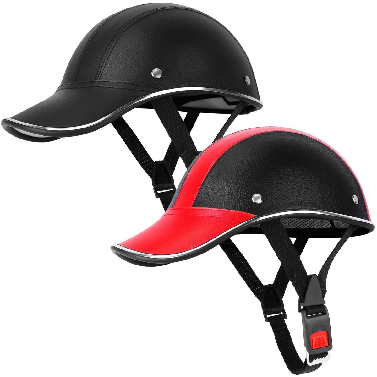 Baseball Cap Anti-UV Cycling Motorcycle Hat Leather Helmet - A-1 Thread Vault