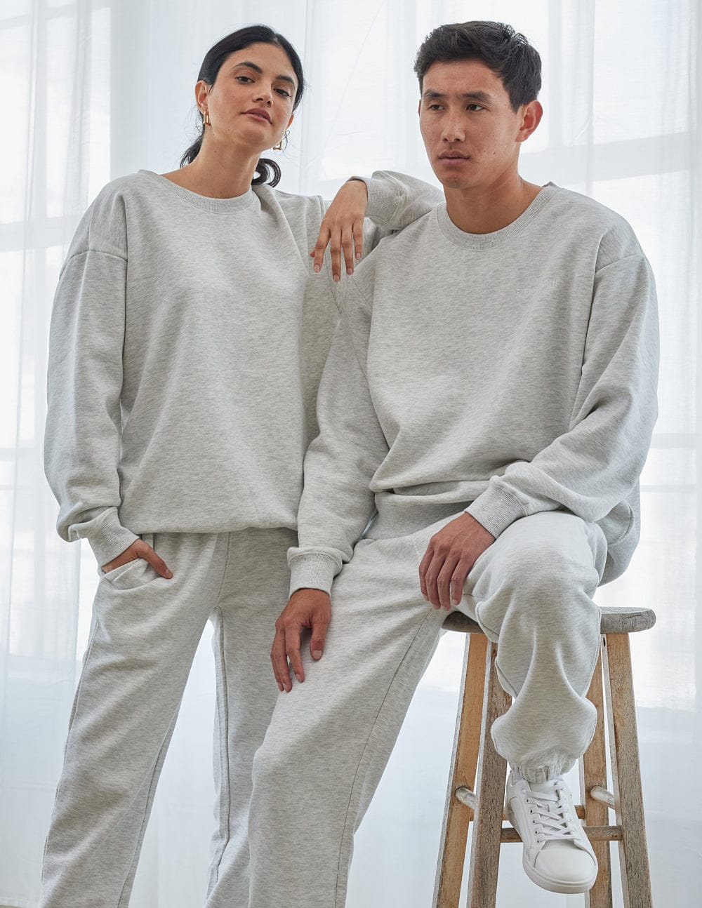 Basics Cloud Grey Unisex Crewneck - A-1 Thread Vault