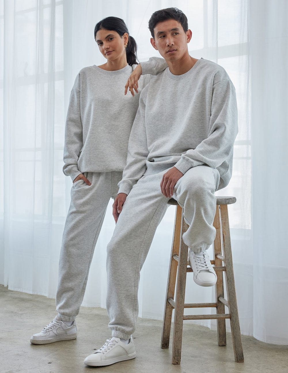 Basics Cloud Grey Unisex Crewneck - A-1 Thread Vault