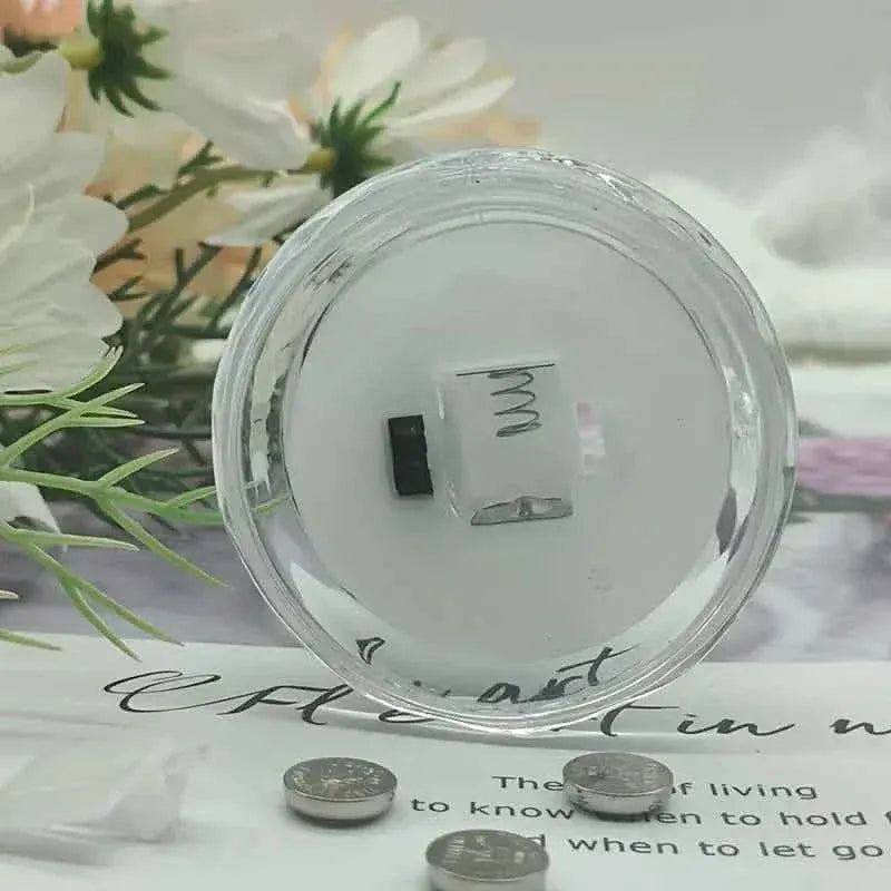 Battery-Powered LED Candle Lamp With Rose Pattern Refraction Halo Projection - A-1 Thread Vault