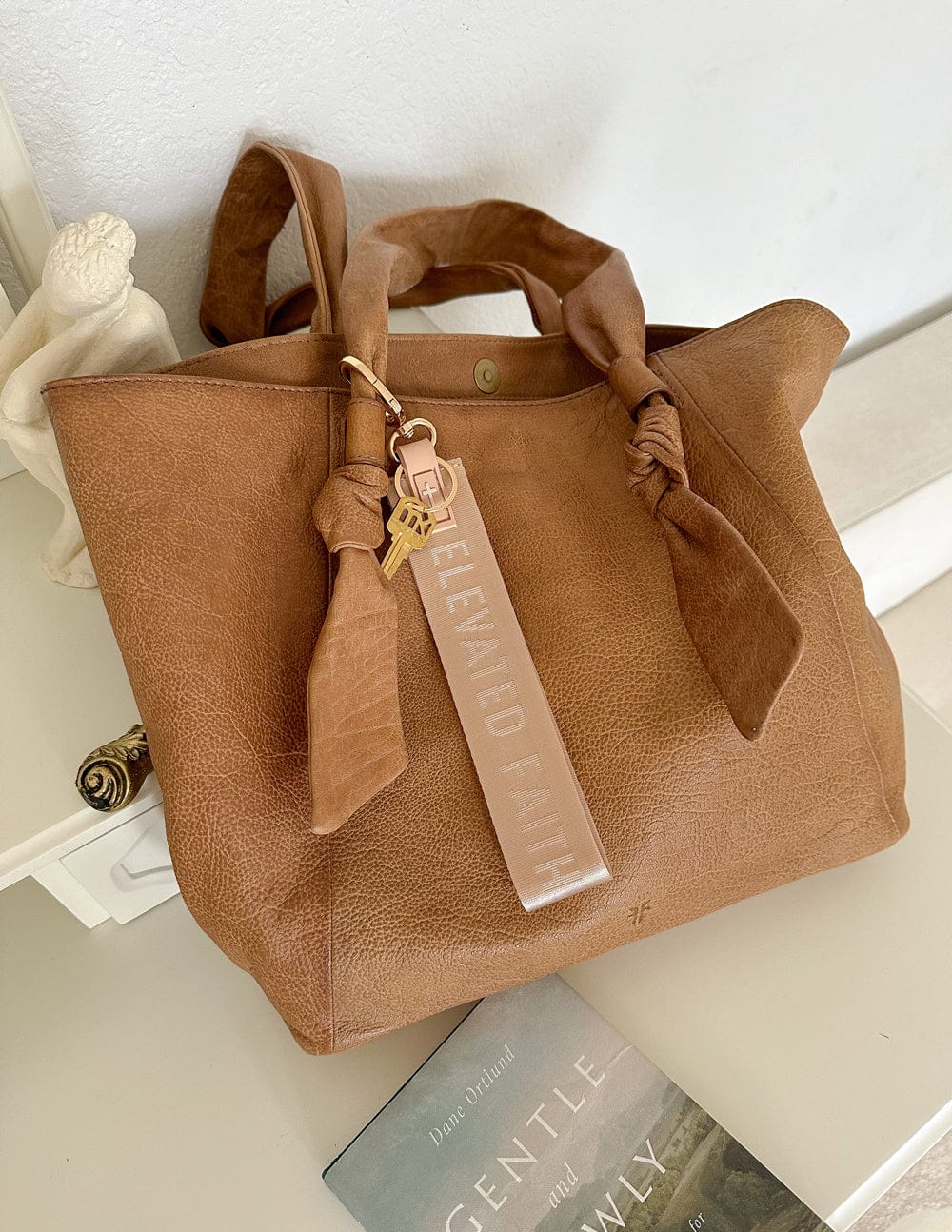 Beige Oversized Logo Keychain - A-1 Thread Vault