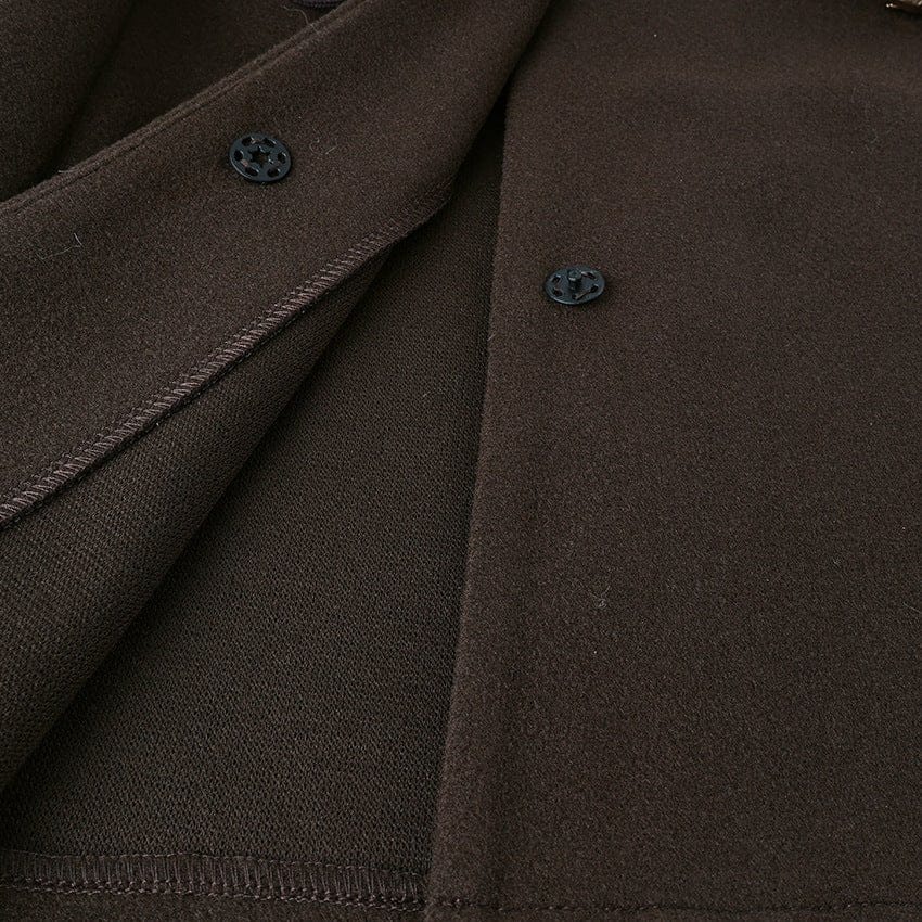 Belted Wool Coat with Shell Brooch(MS255) - A-1 Thread Vault
