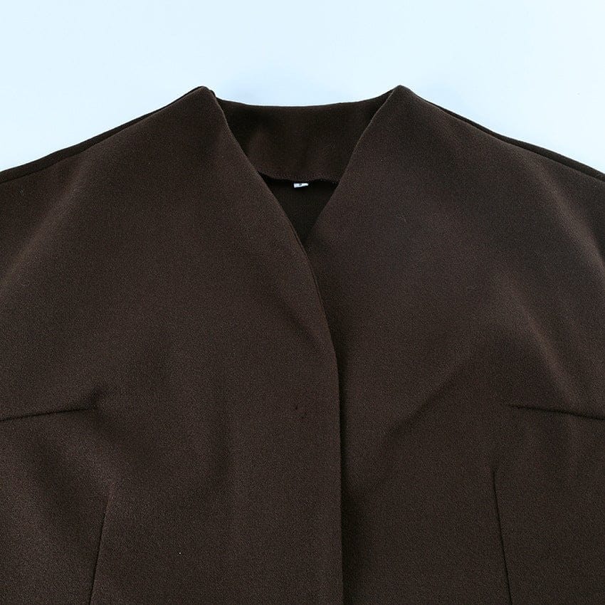 Belted Wool Coat with Shell Brooch(MS255) - A-1 Thread Vault