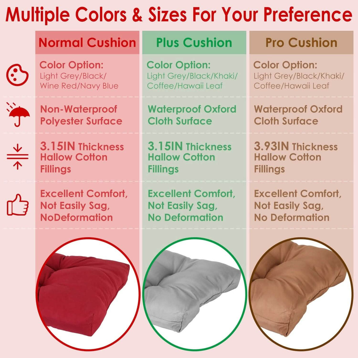 Bench Seat Cushion for Indoor Outdoor Furniture Non-Slip - A-1 Thread Vault